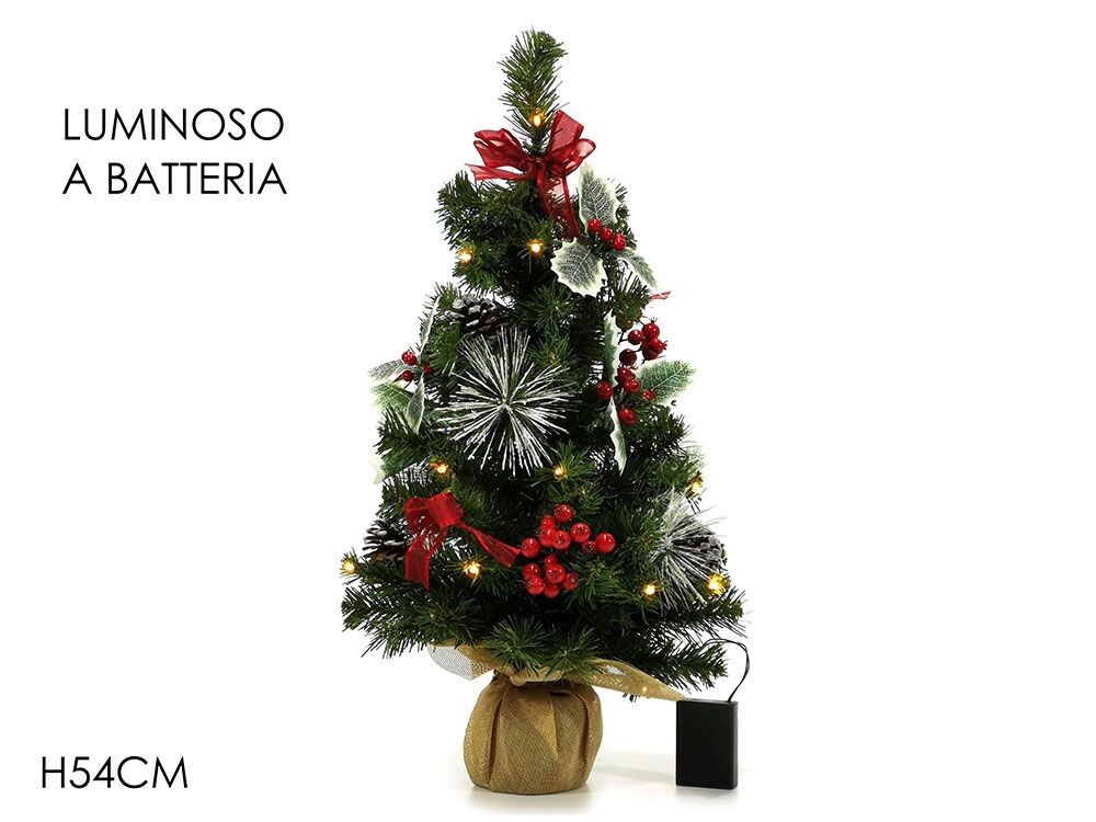 ALBERO C/PIGNE INN. E BAC. H54CM B/O LU