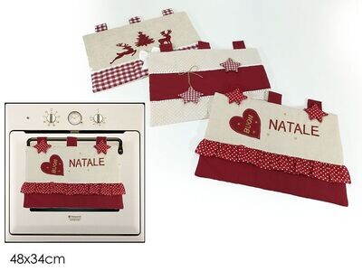 COPRIFORNO NATALIZIO 48X34CM RO/BEIGE 3ASS