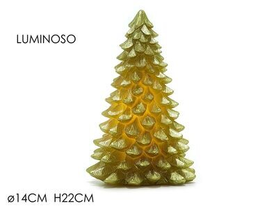 ALBERO CON LUCE H22CM ORO