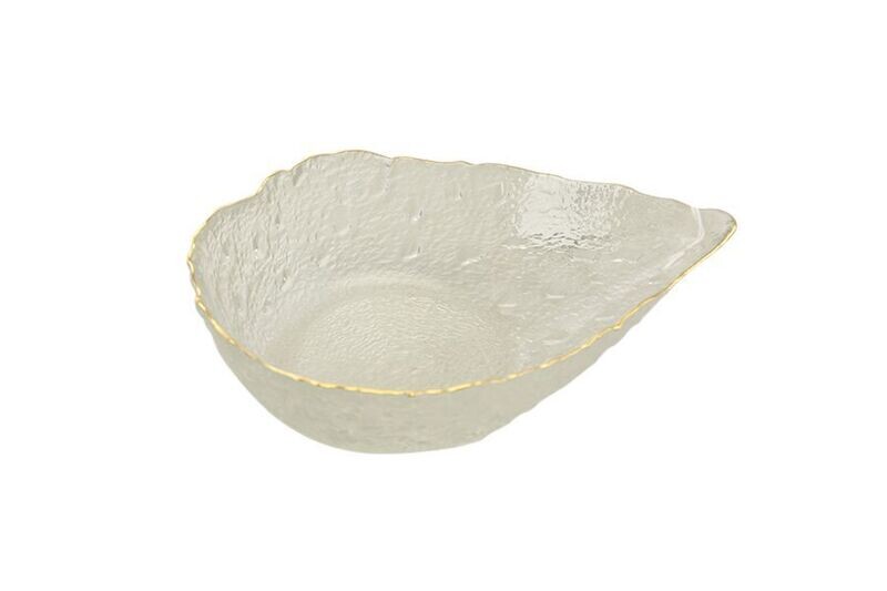 CENTROTAVOLA VETRO PS1014 H5.5+D19CM TRASP./ORO