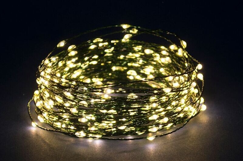 100 MICROLED CALDO 10MT BAT.U.EST.8F+TIMER C/V