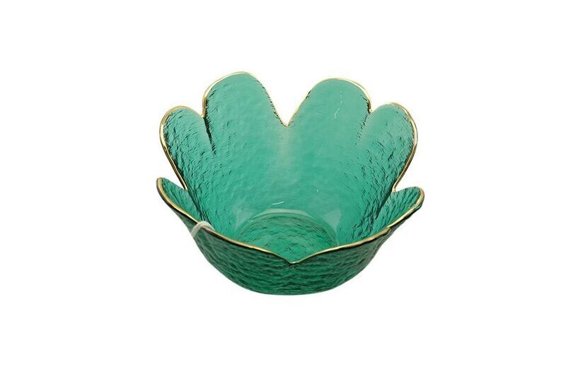 CENTROTAVOLA VETRO PS1001 H8+D17CM VERDE/ORO