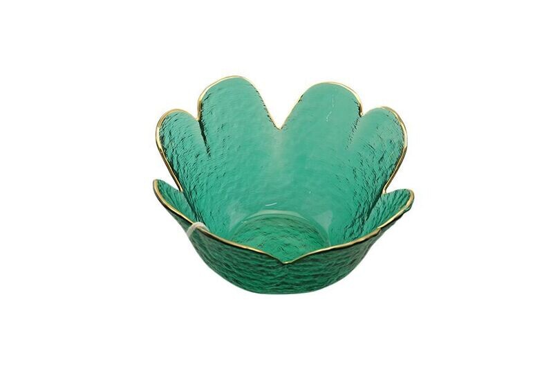 CENTROTAVOLA VETRO PS1002 H7+D14CM VERDE/ORO