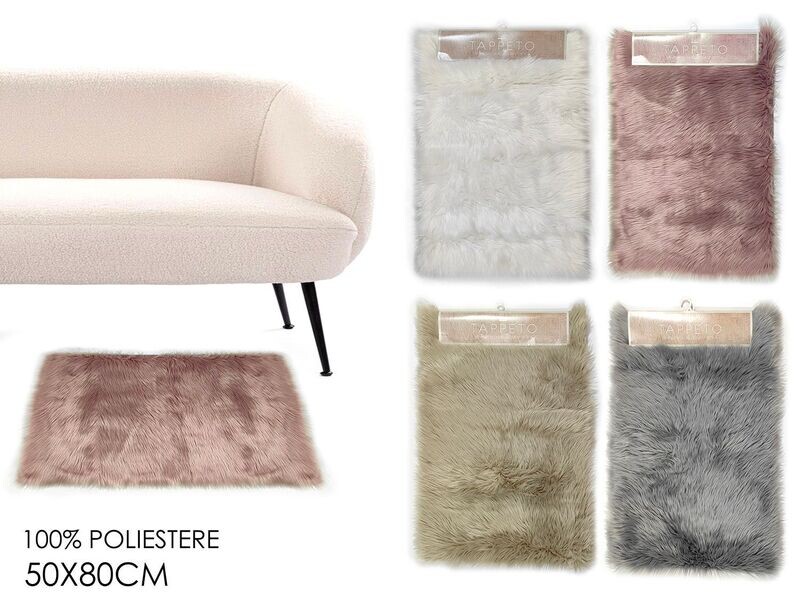TAPPETO RETT. 50X80CM PELO SINT. 4ASS