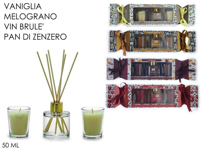 SET FRAGRANZA AMB. 50ML C/2 CAND. 4ASS