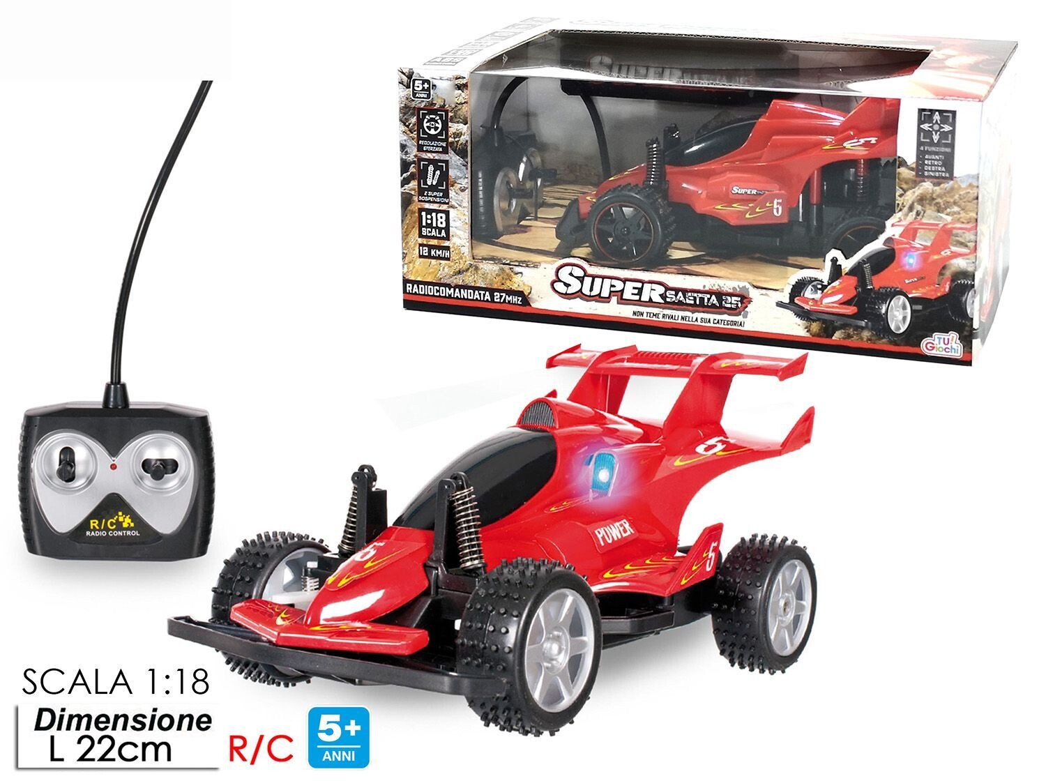 AUTO "SAETTA 25" R/C ROSSA 4FUNZ.