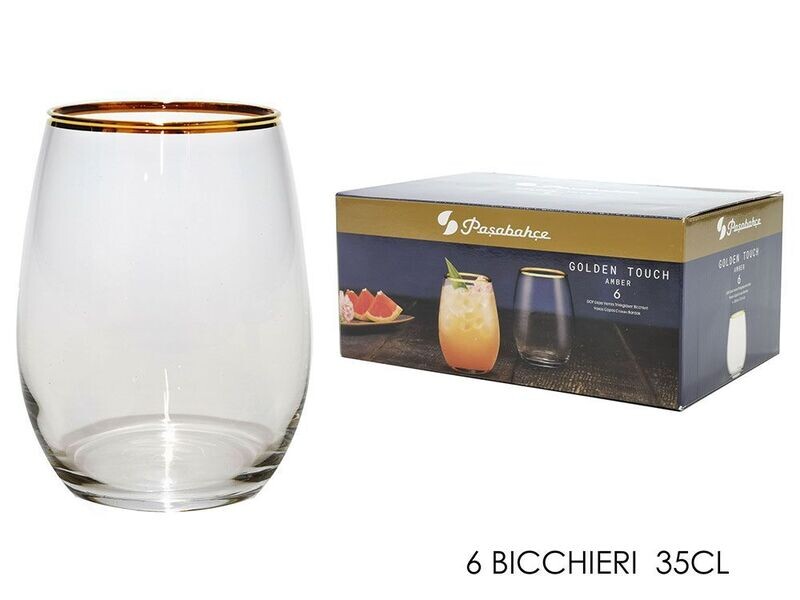 SET 6 BICCHIERI AMBER GOLDEN 35 CL