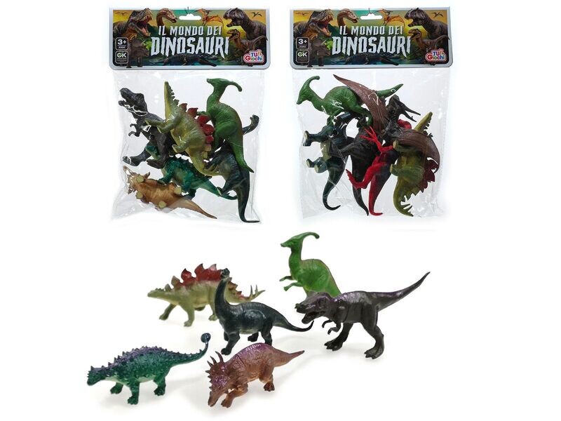 IL MONDO DEI DINOSAURI-SET 6 DINOS. 2ASS