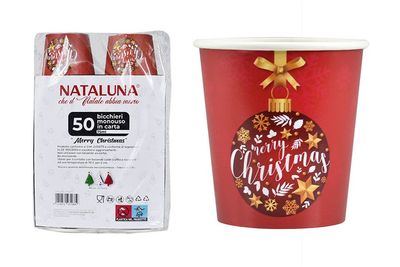 BICCHIERI 50PZ MONUSO IN CARTA 75ML caffe'DIS natale