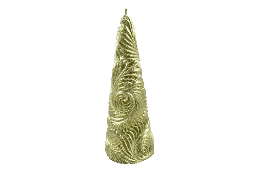 CANDELA CONICA DEC. 20CM LINEA P ORO