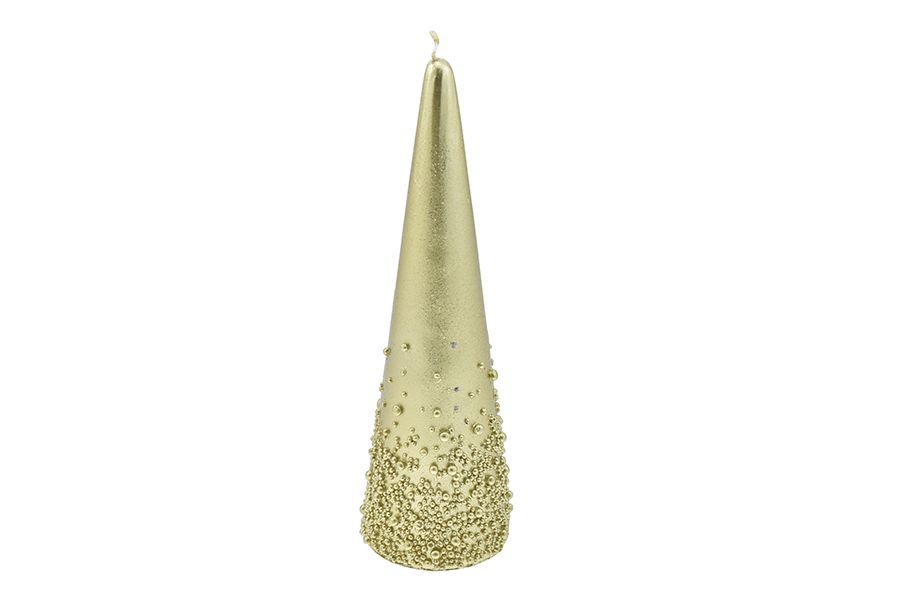 CANDELA CONICA DEC. 20CM LINEA N ORO