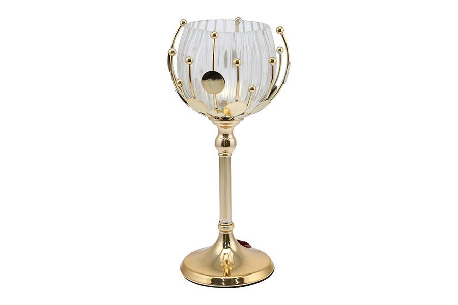 PORTACANDELA 1FUOCO DIA.16XH.33,5CM ORO