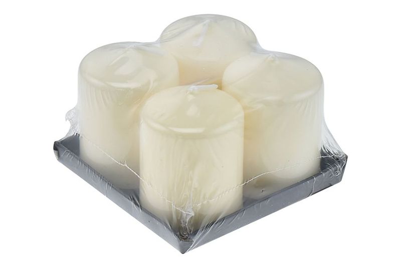 SET 4 CANDELE PILLAR DIAMETRO 3.9X5CM PANNA