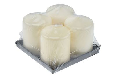 SET 4 CANDELE PILLAR DIAMETRO 3.9X5CM PANNA