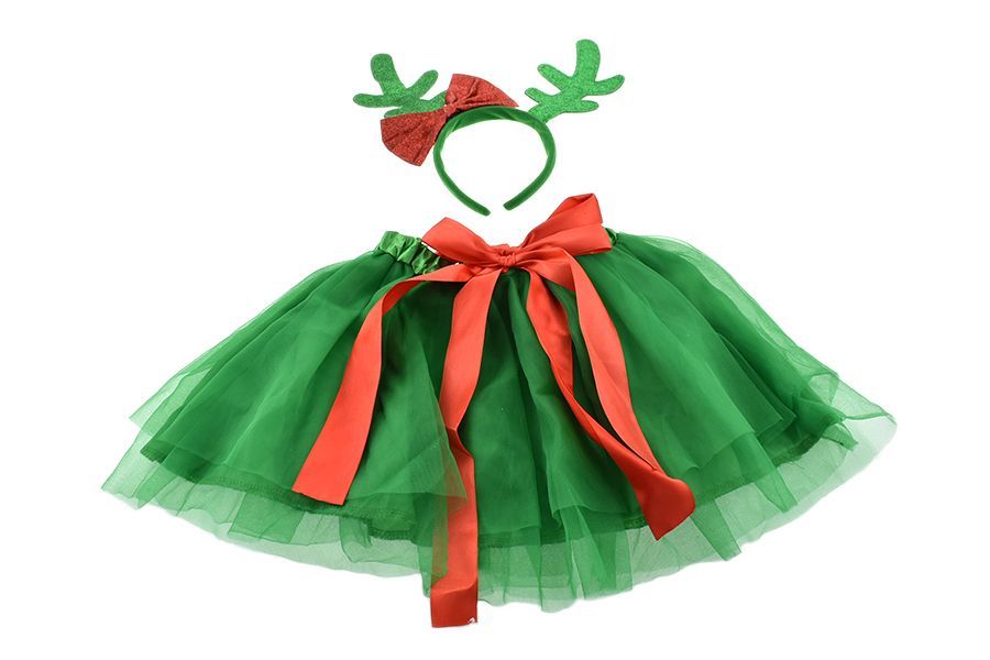 SET NATALE VESTITO E FRONTINO BAMBINA 3-5 ANNI