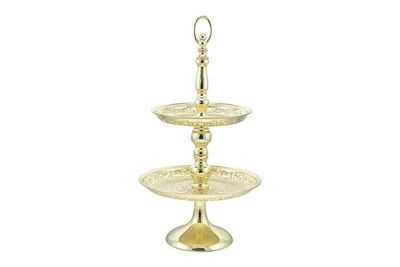 ALZATINA 2 LIVELLI  25X25XH45CM ORO