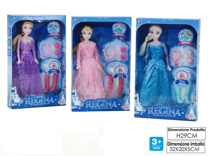 BAMBOLA LA REGINA DELLE NEVI CON ACCESSORI  3ASS