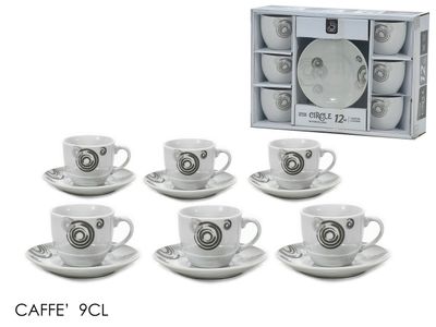 BOX CAFFE' 6+6 9CL CIRCLE PORCELLANA