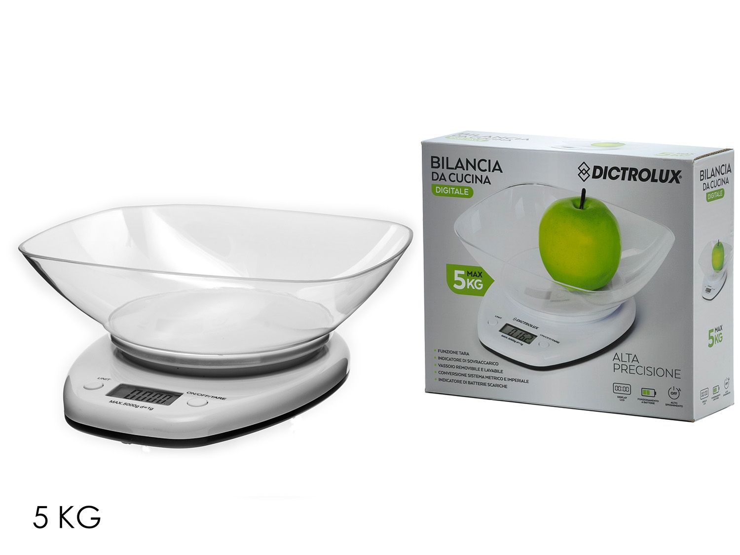BILANCIA CUCINA DIGITALE 5KG BIANCA