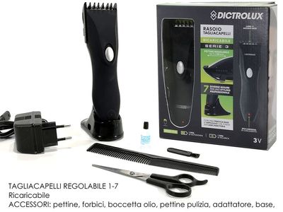 SET TAGLIACAPELLI  SENZA FILI RICARICABILE NERO