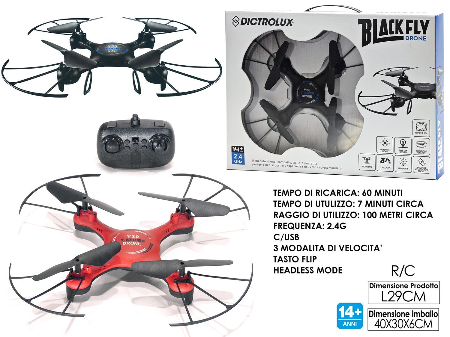 DRONE BLACK FLY Y20 2ASS