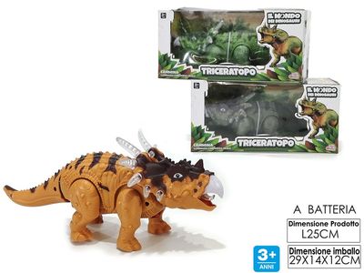 MONDO DINOSAURI TRICERATOPO BATTERY OPERATED  LUCI/SUONI/MOVIMENTO 3A