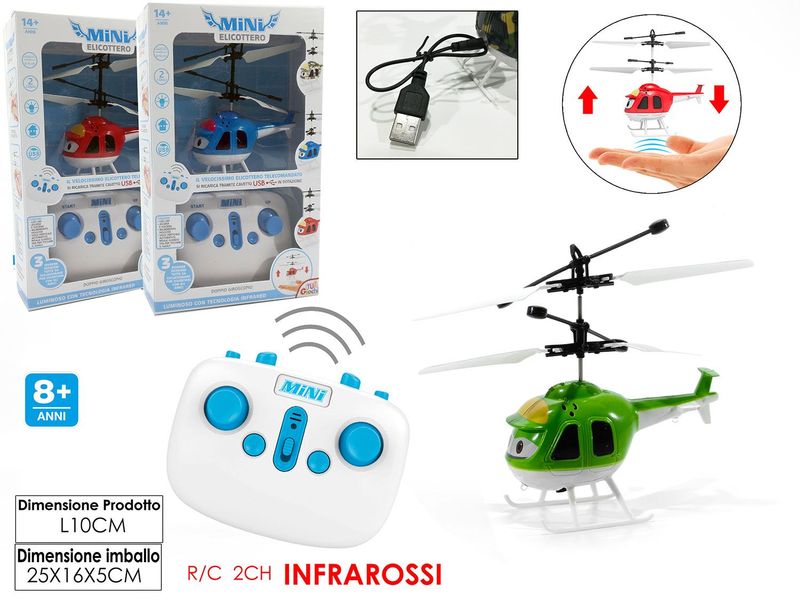 MINI ELICOTTERO RADIOCOMANDATO 2CH 3ASS