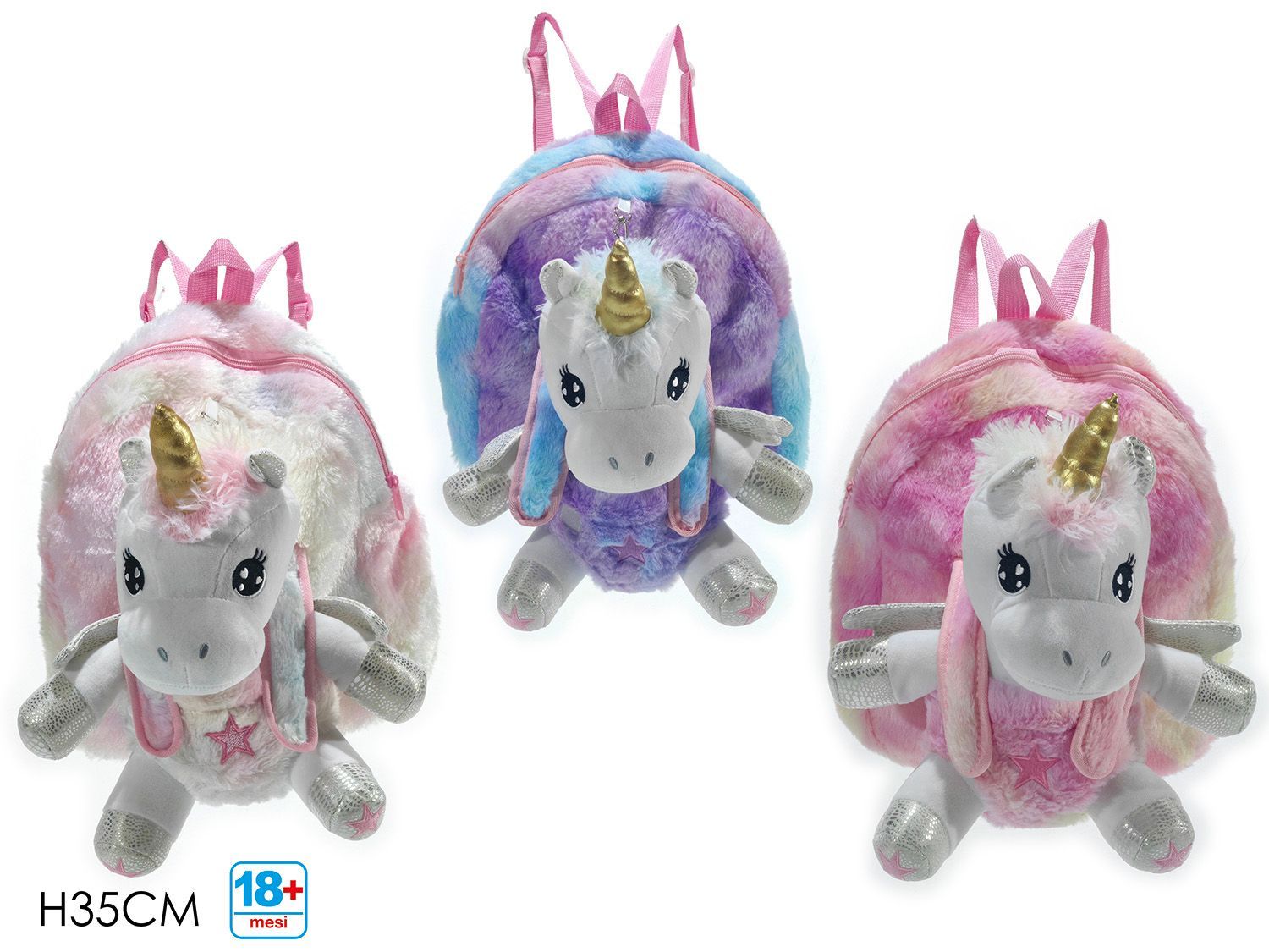ZAINETTO UNICORNO H35CM 3ASS