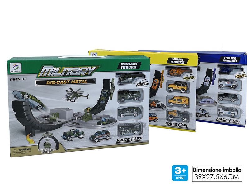 PISTA CON 4 AUTOMEZZI DIE CAST 3 ASS