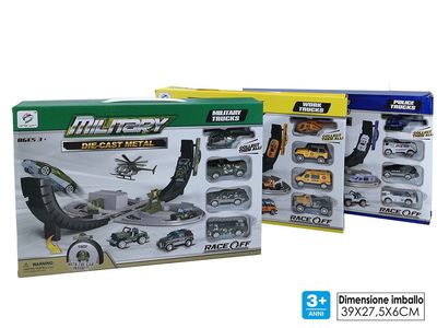 PISTA CON 4 AUTOMEZZI DIE CAST 3 ASS