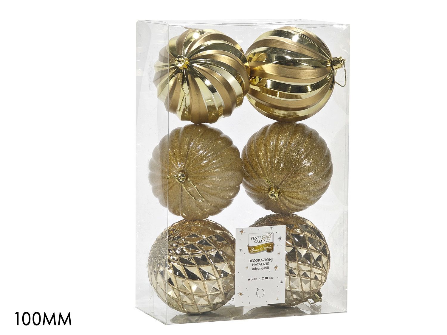 SET 6 PALLE 100MM ORO