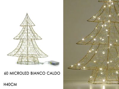 ALBERO B/O C/30 MICROLED H40CM GOLD
