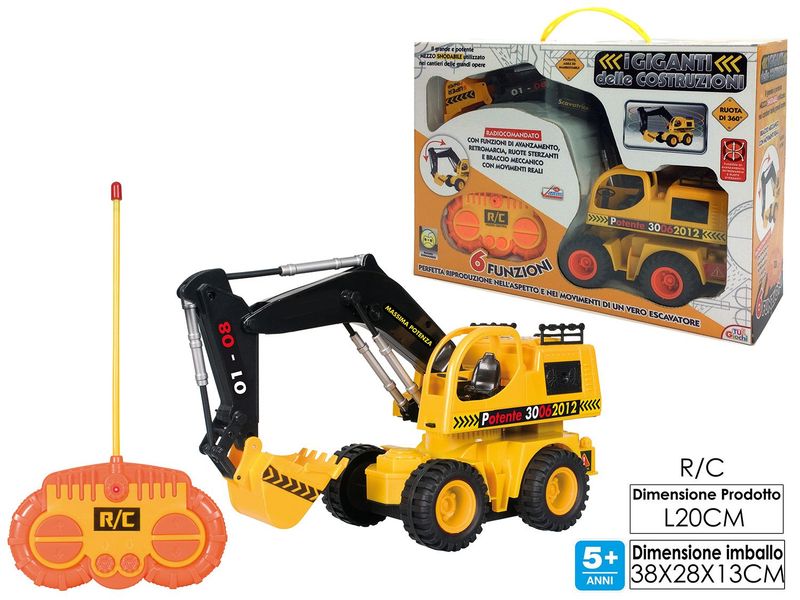 COSTRUZIONI LAVORO ESCAVATORE R/C 5 FUNZIONI