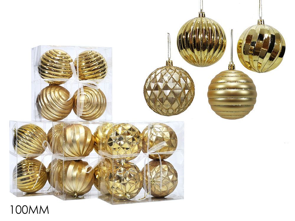 SET 4 PALLE 100MM ORO MIX 4ASS
