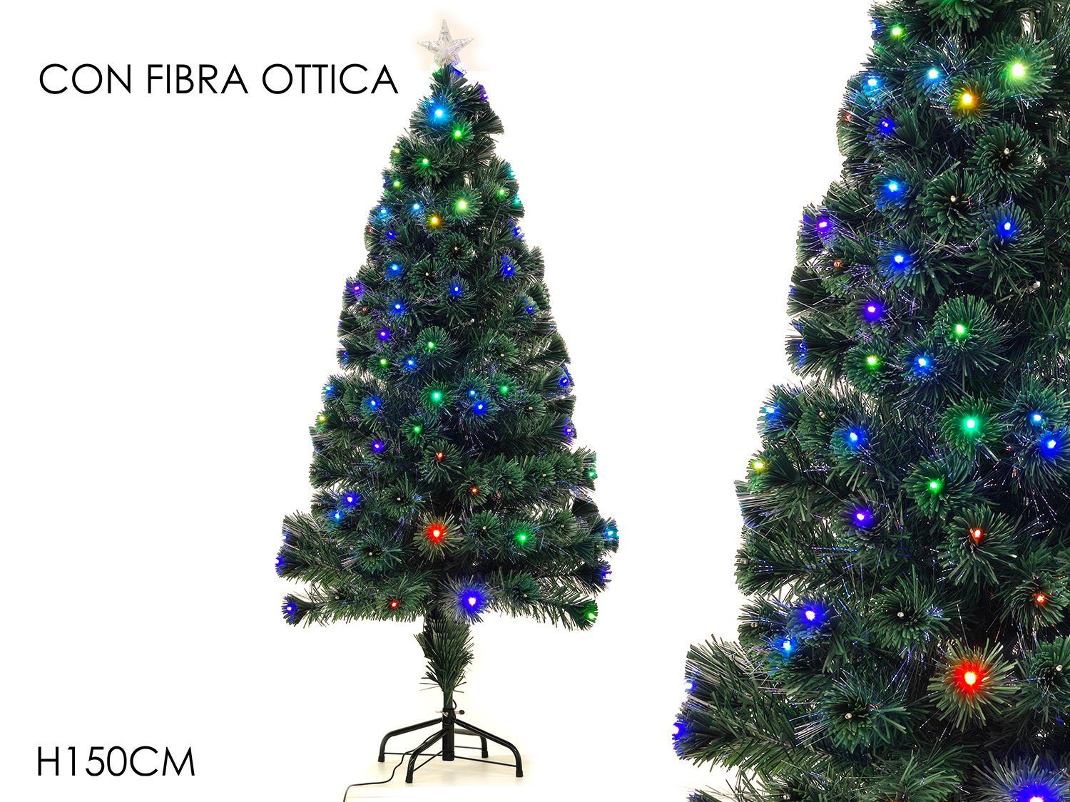ALBERO FIBRE OTTICHE .150CM C/165LED RGB