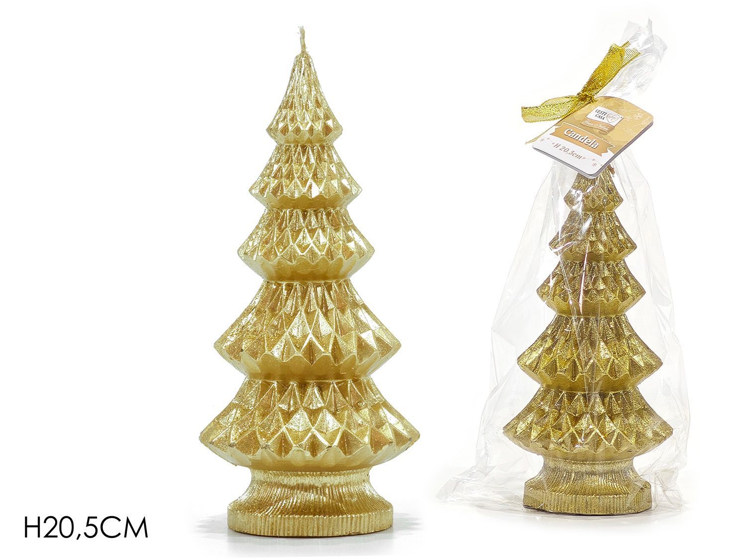 CANDELA ALBERO ORO H20,5CM
