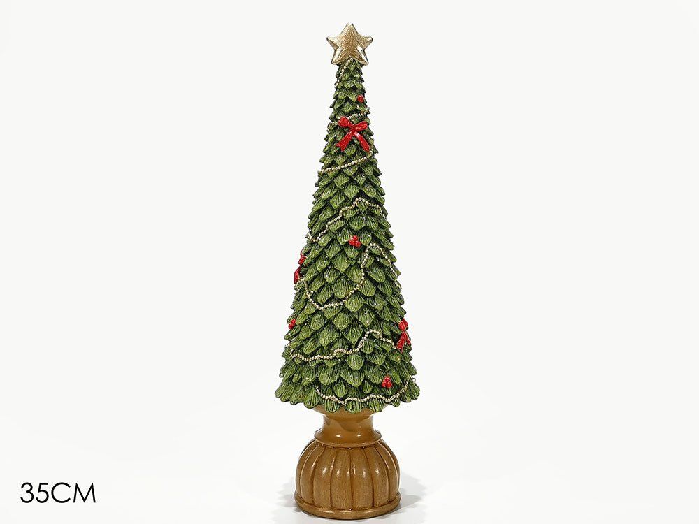 ALBERO DI NATALE 35CM VERDE C/ROSSO