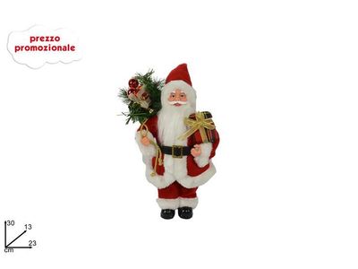 BABBO NATALE 30CM C/SACCO DONI ART. TM-YS17009G-R