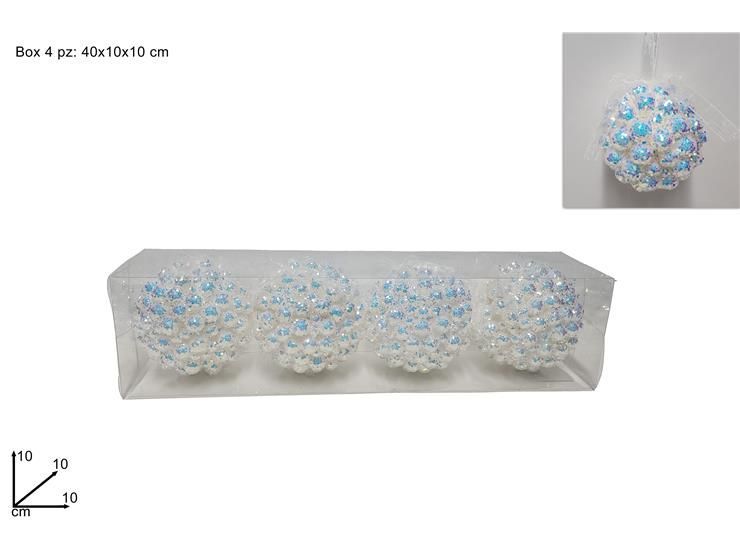PALLE CM 10 SET 4PZ PALLINATA GHIACCIO SDA249910W