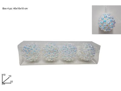 PALLE CM 10 SET 4PZ PALLINATA GHIACCIO SDA249910W