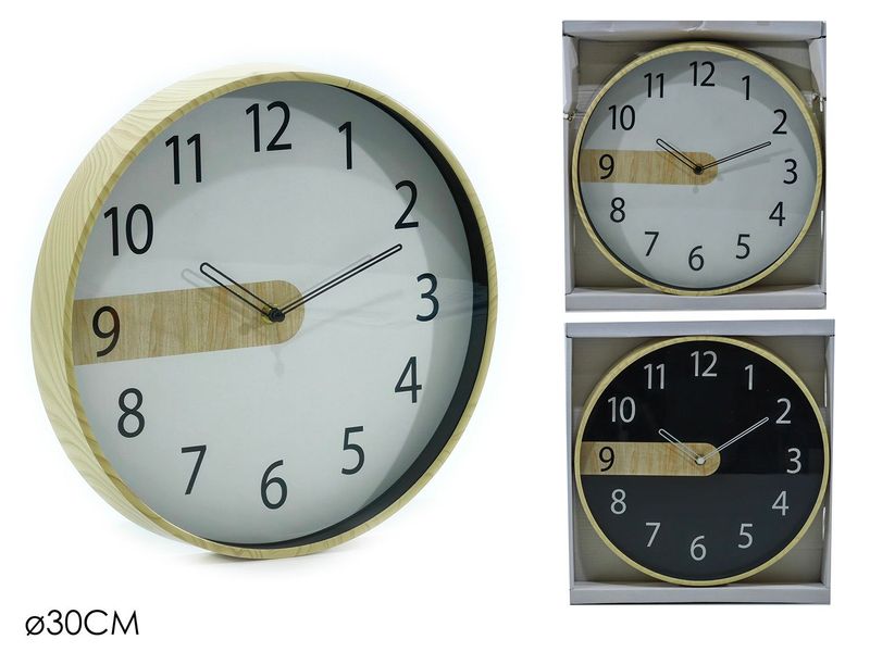 OROLOGIO EFF. LEGNO 30CM 2ASS