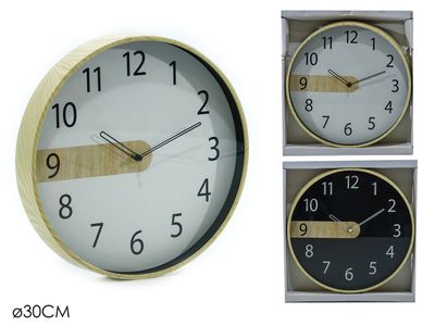 OROLOGIO EFF. LEGNO 30CM 2ASS