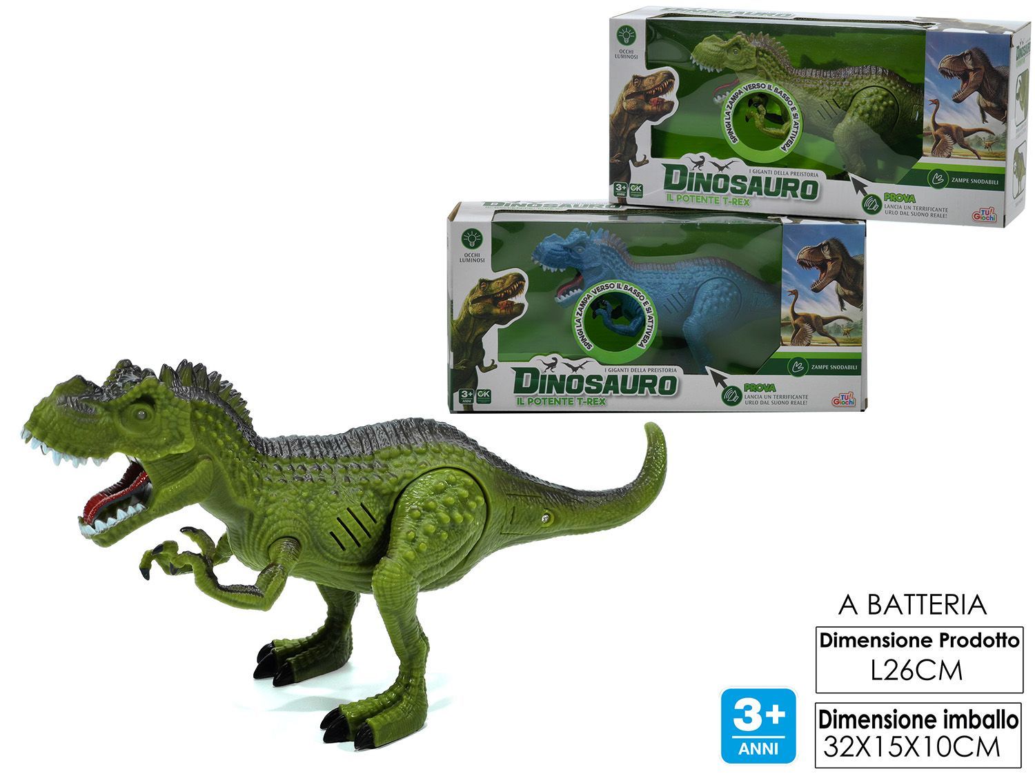 DINOSAURO IL POTENTE T-REX B/O LU/SU 2ASS