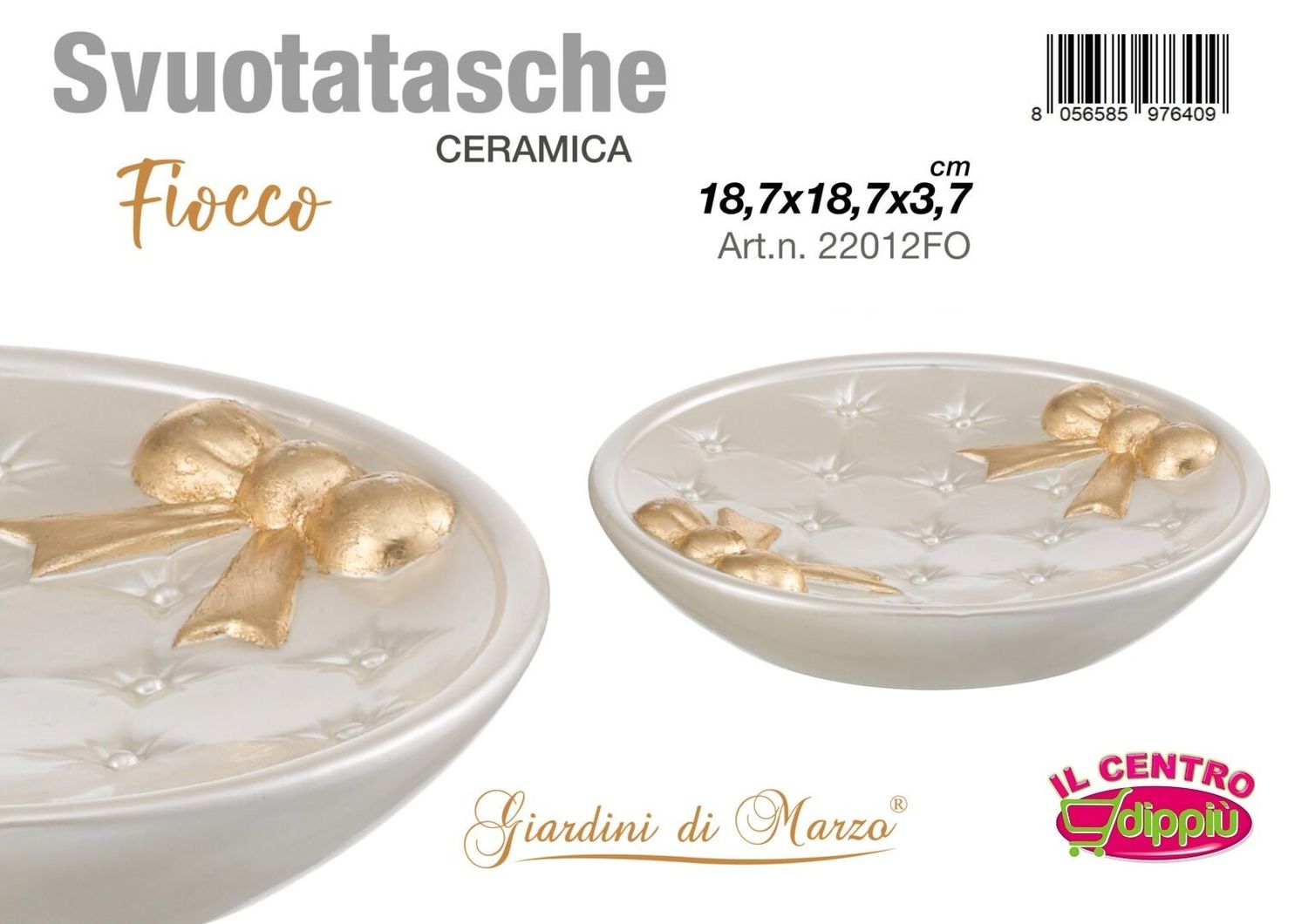 SVUOTATASCHE FIOCCO PERLATO ORO