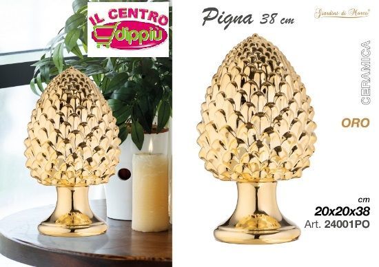 DECORAZIONE PIGNA ORO 38cm 24001PO