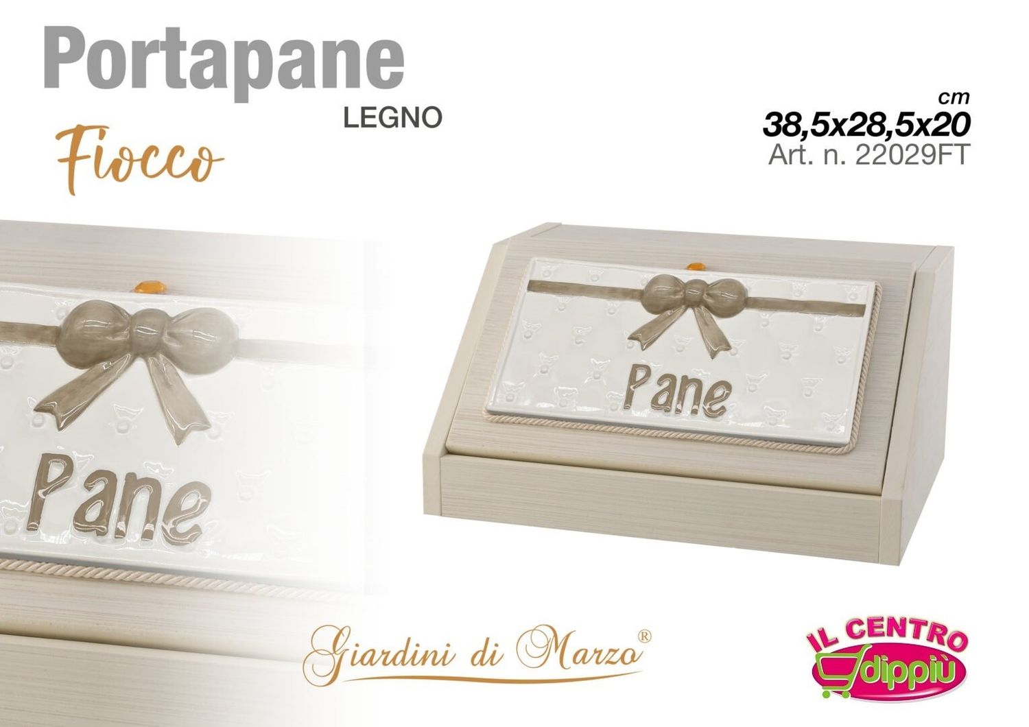 PORTAPANE BIANCO FIOCCO TORTORA