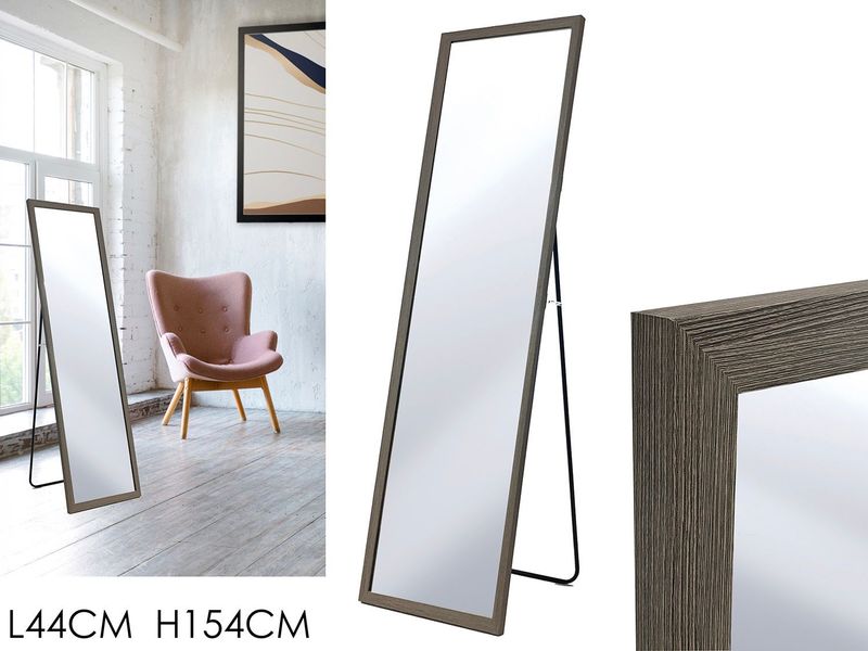 SPECCHIO DA TERRA CM. 44XH154 ROVERE GRIGIO