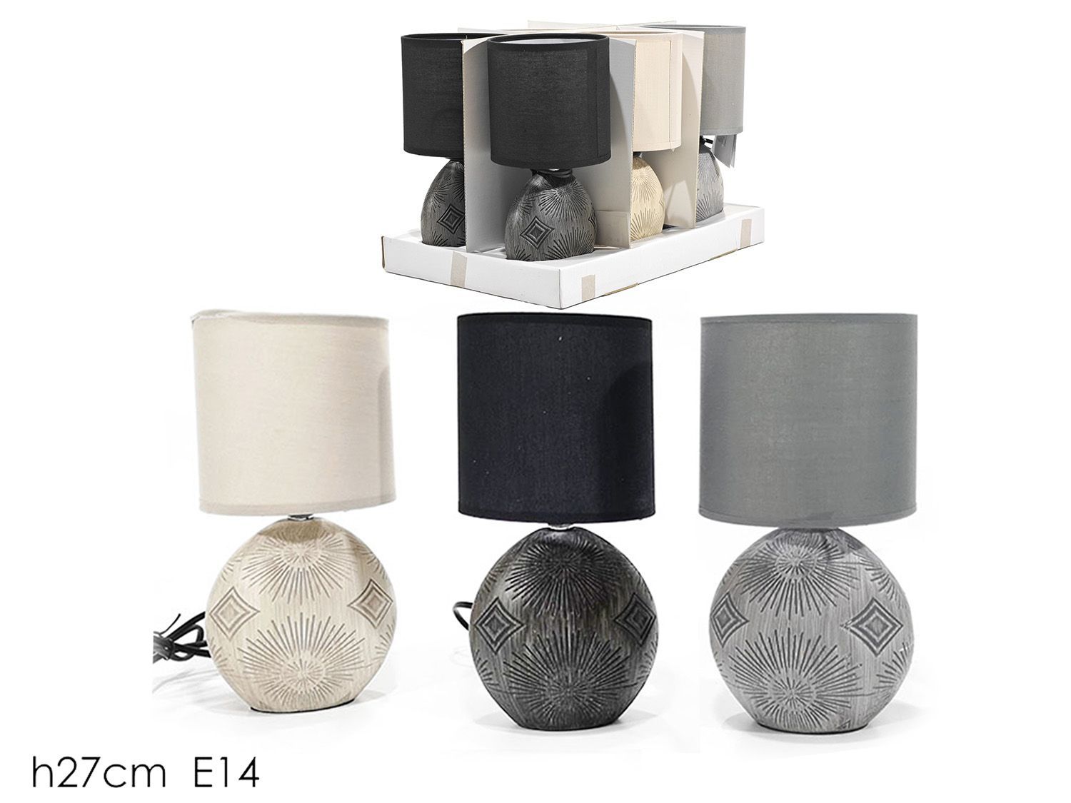 LAMPADA CON BASE PIATTA H27 E14 3ASS