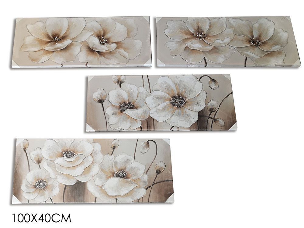 QUADRO MIS. L100XH40CM "FIORI" 4ASS