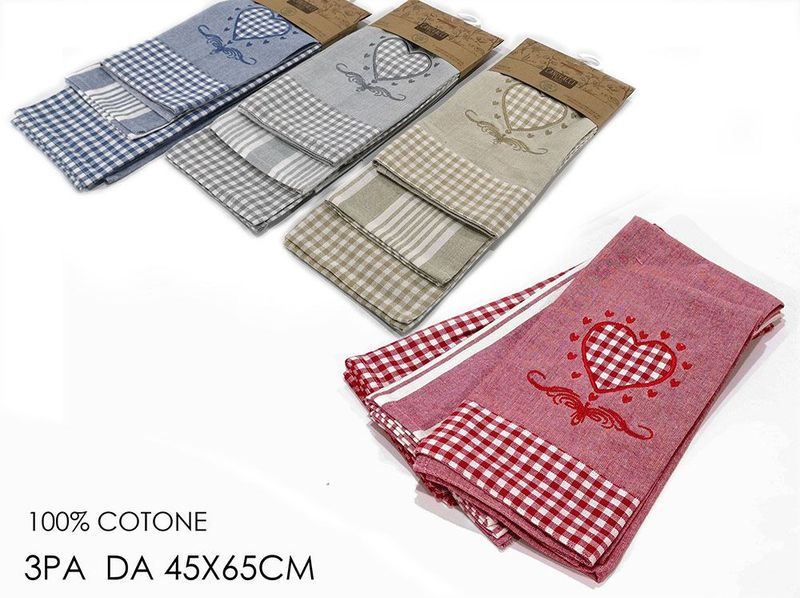 SET 3 STROFINACCI C/RICAMO 45X65 4ASS